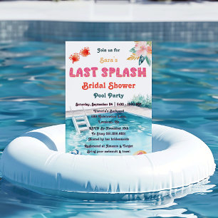 Invitación Despedida de soltera con tema de piscina 'Last Spl