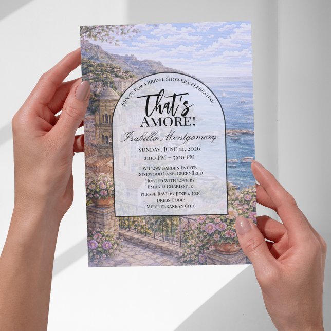 Invitación Despedida de soltera con tema italiano de Amalfi (Amalfi Italian Themed Bridal Shower Invitations
)
