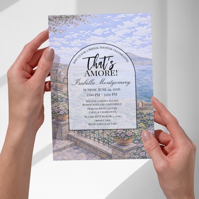 Invitación Despedida de soltera con tema italiano de Nápoles (Naples Italian Themed Bridal Shower Invitations
)