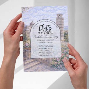 Invitación Despedida de soltera con tema italiano de Pisa