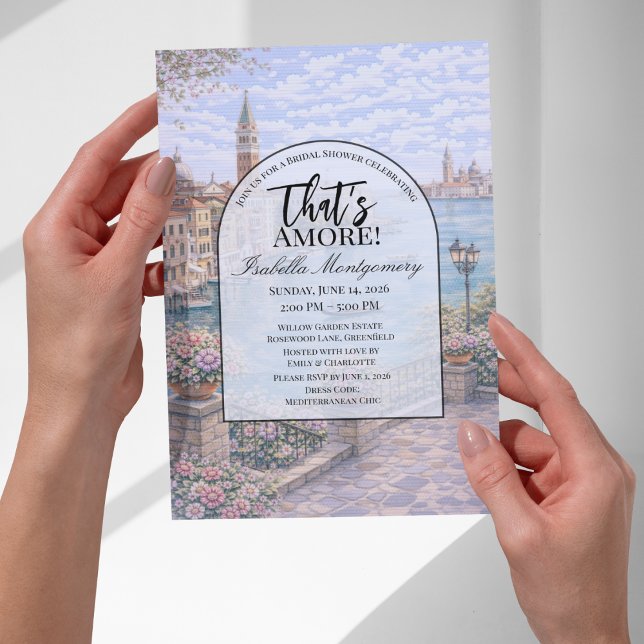 Invitación Despedida de soltera con tema italiano de Venecia (Venice Italian Themed Bridal Shower Invitations
)