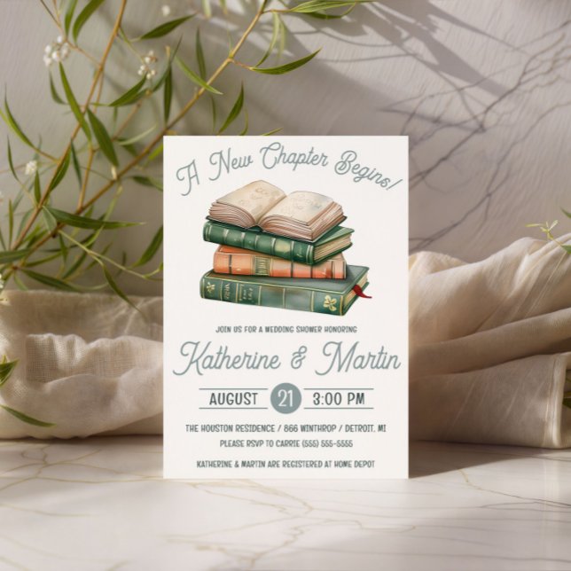 Invitación Despedida de soltera con temática de libro Verde S (Subido por el creador)