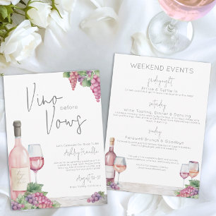 Invitación Despedida de soltera con vino Promesas de vino Fin