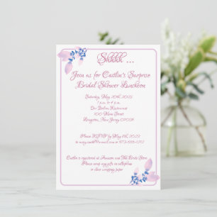 Invitación Despedida de soltera, Contorno Rosa Acuarela