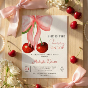 Invitación Despedida de Soltera Coquette Cherry on Top