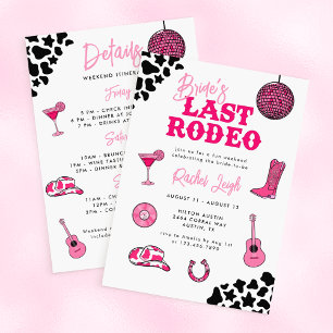 Invitación Despedida de soltera Cowgirl Disco Último Rodeo