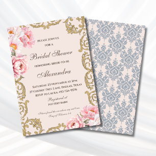Invitación Despedida de soltera cristiana vintage de peonía f