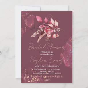 Invitación Despedida de soltera de Boho Red Berries & Greener