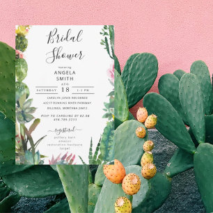 Invitación Despedida de Soltera de Cactus Suculento