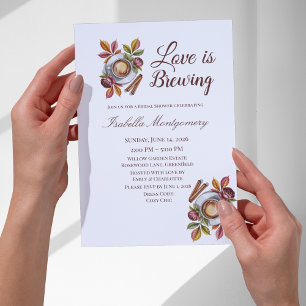 Invitación Despedida de Soltera de Café de Otoño 'El Amor est
