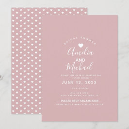 Invitación Despedida de soltera de corazones rosados ​​mínimo