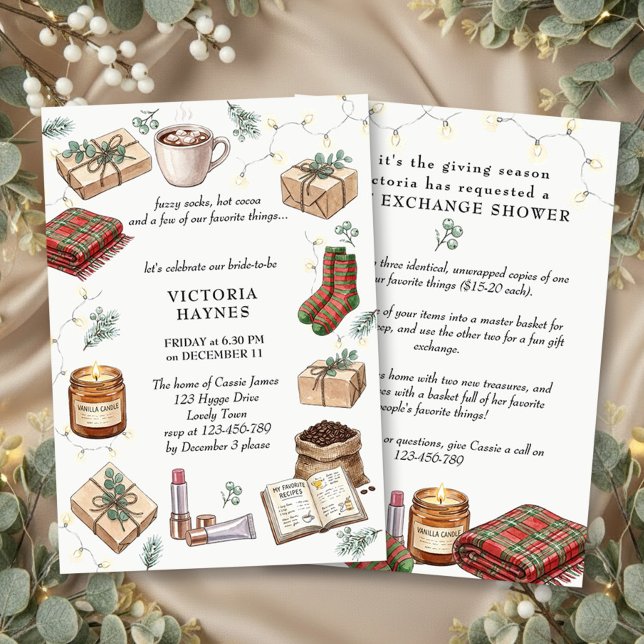 Invitación Despedida de soltera de cosas favoritas de inviern (Favorite Things Winter Bridal Shower Invitation by Darling & May)