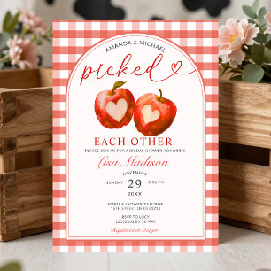 Invitación Despedida de Soltera de Cuadros Rojo Manzana Elegi