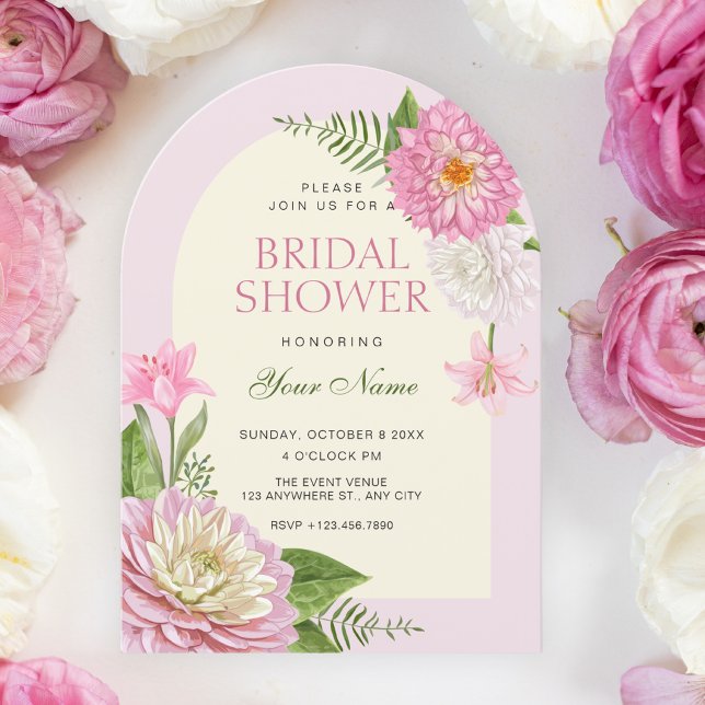 Invitación Despedida de soltera de floración floral rosa (Subido por el creador)