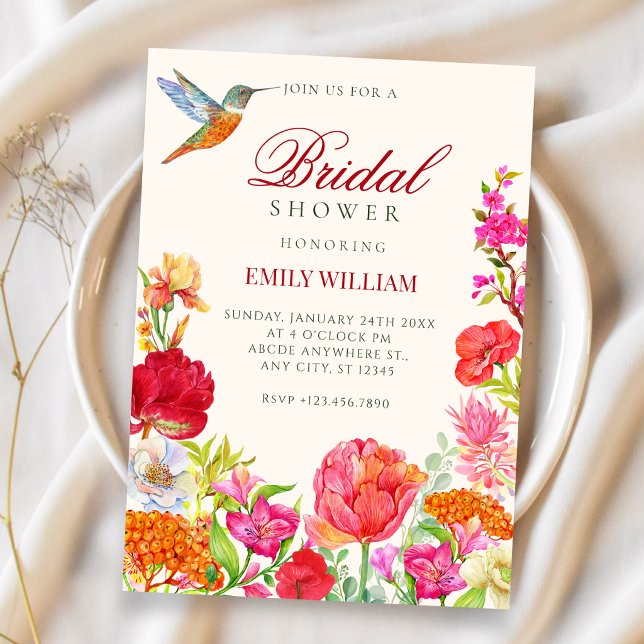 Invitación Despedida de soltera de florecimiento floral acuar (Subido por el creador)