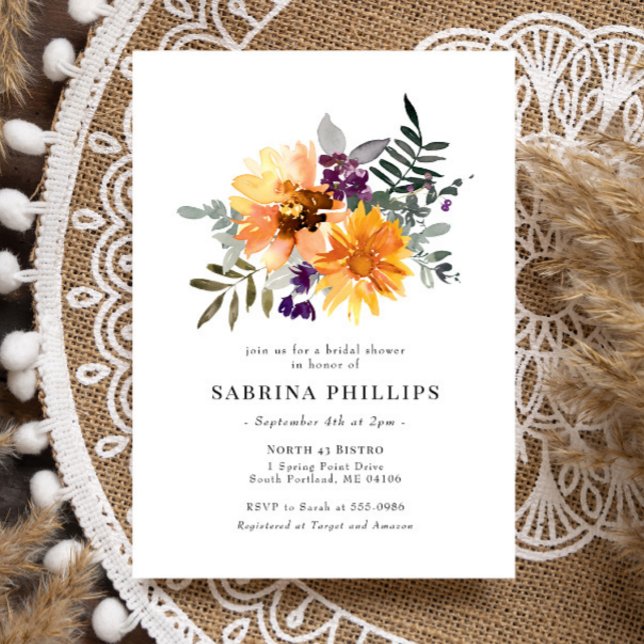 Invitación Despedida de soltera de flores silvestres amarilla (Subido por el creador)