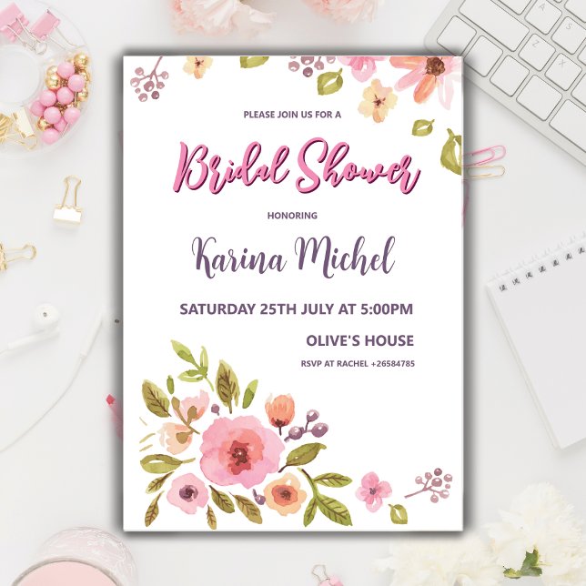 Invitación Despedida de Soltera de Flores Silvestres Chic Mod (Subido por el creador)