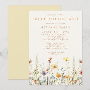 Invitación Despedida de soltera de flores silvestres rústicas