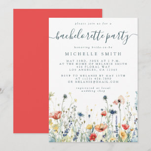 Invitación Despedida de soltera de flores silvestres vibrante