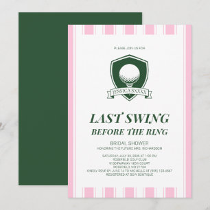 Invitación Despedida de soltera de golf rosa último swing ant