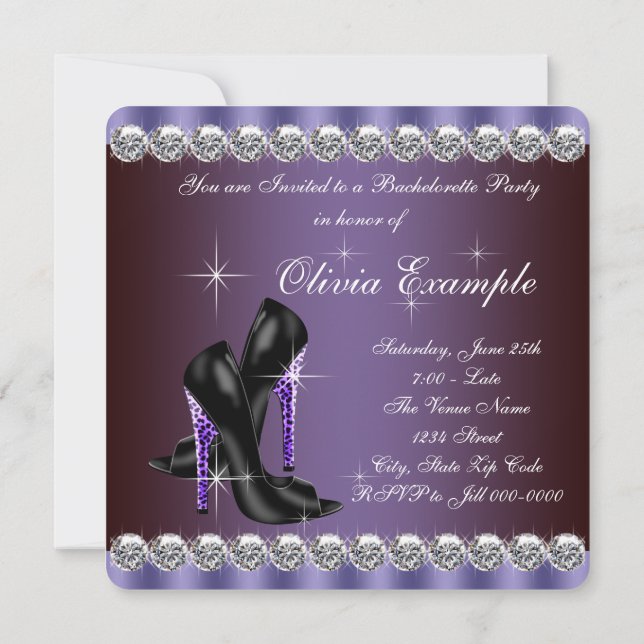 Invitación Despedida de soltera de leopardo (Reverso)