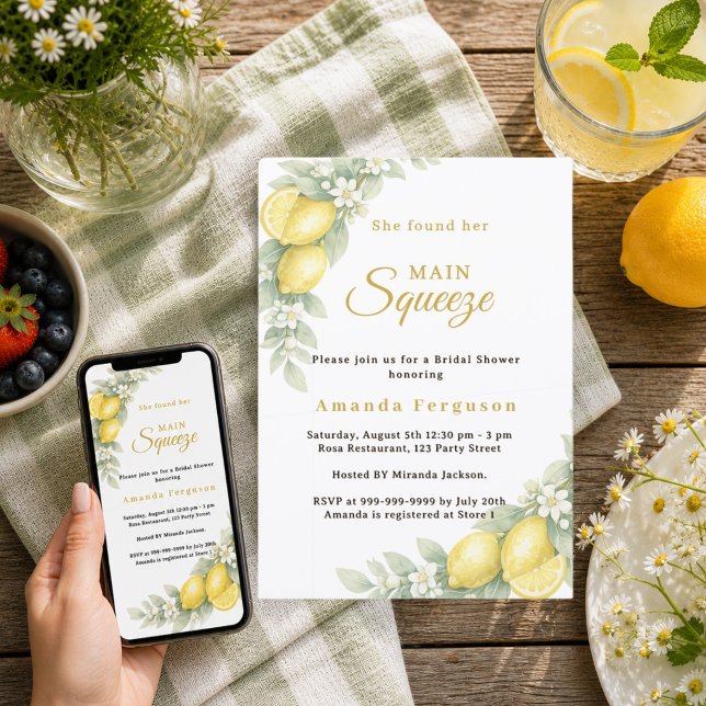 Invitación Despedida de soltera de limón fiesta de verano (Subido por el creador)
