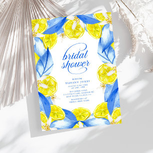 Invitación Despedida de Soltera de Limones Amarillos Azules M