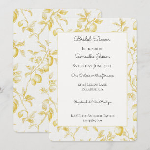Invitación Despedida de soltera de limones amarillos chic