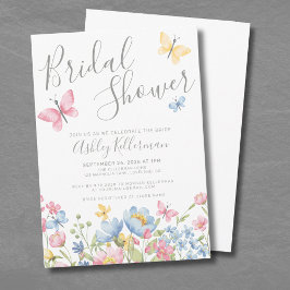 Invitación Despedida de soltera de mariposa de flor silvestre