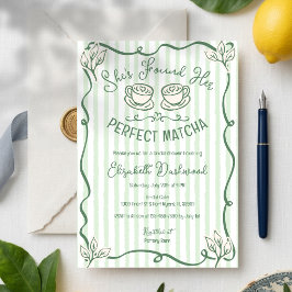 Invitación Despedida de soltera de Matcha Perfecta Dibujada a
