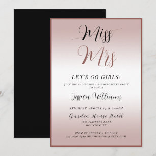 Invitación Despedida de soltera de oro rosa