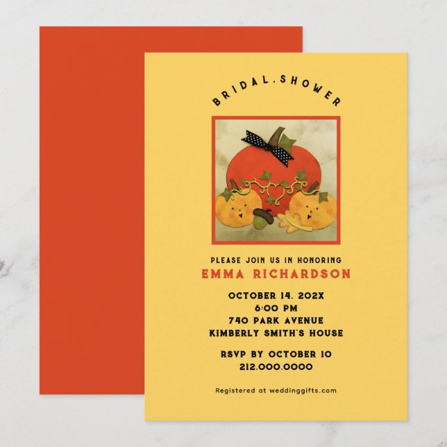 Invitación Despedida de soltera de otoño (Anverso / Reverso)