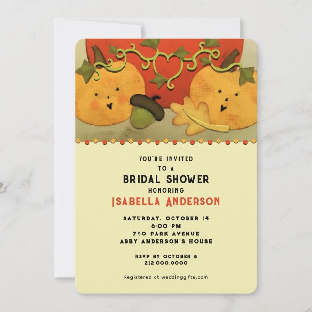 Invitación Despedida de soltera de otoño (Anverso)