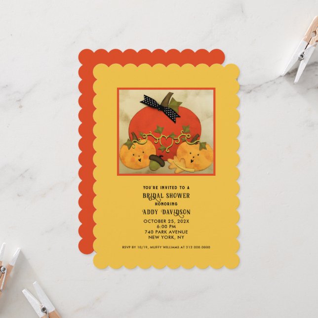 Invitación Despedida de soltera de otoño (Anverso/Reverso In Situ)