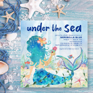 Invitación Despedida de soltera de sirena bajo el mar en la p