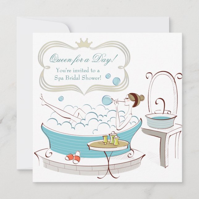 Invitación Despedida de soltera de Spa de la Princesa Novia (Anverso)