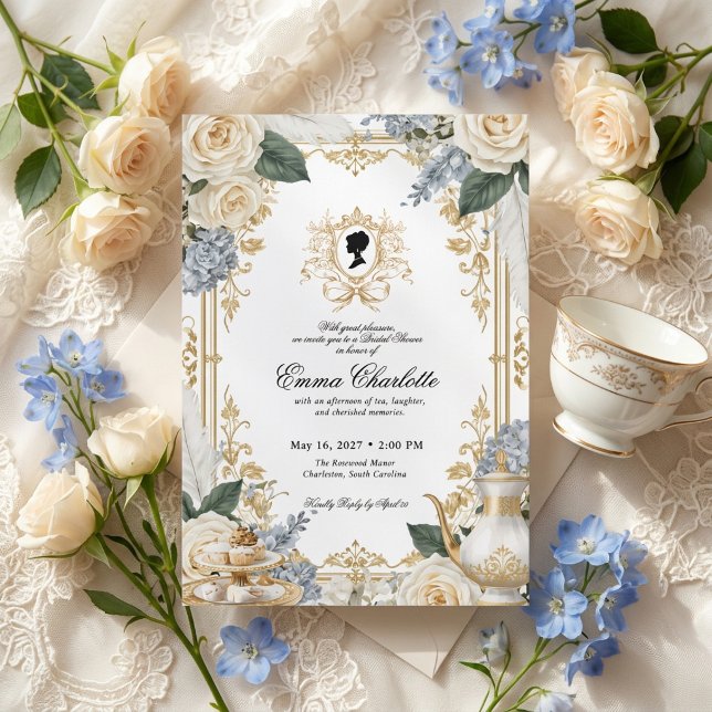Invitación Despedida de soltera de té de invierno de lujo Reg (Subido por el creador)