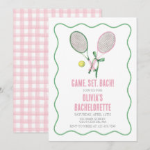 Despedida de soltera de tenis a cuadros rosa verde