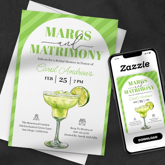 Invitación Despedida de soltera de tequila Margs & Matrimony (Subido por el creador)