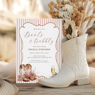 Invitación Despedida de soltera de vaquera occidental rosa co