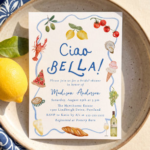 Invitación Despedida de soltera de verano italiano Ciao Bella