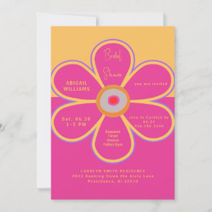 Invitación Despedida de soltera divertida floral retro rosa