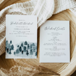 Invitación Despedida de soltera EGRET Rustic Blue Winter Pine