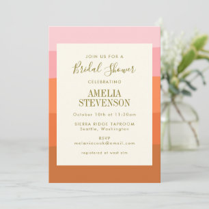 Invitación Despedida de soltera elegante con rayas abstractas