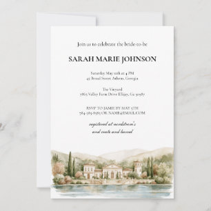 Invitación Despedida de soltera elegante en el lago Como ital