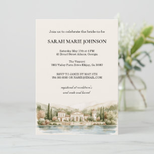 Invitación Despedida de soltera elegante en el lago Como ital