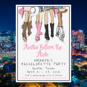 Invitación Despedida de soltera en Austin antes del pasillo