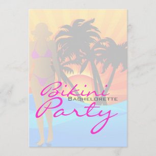 Invitación Despedida de soltera en la playa de bikini