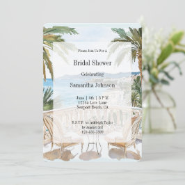 Invitación Despedida de soltera en la playa tropical de la Ri
