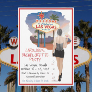 Invitación Despedida de soltera en Las Vegas / Novia de pelo